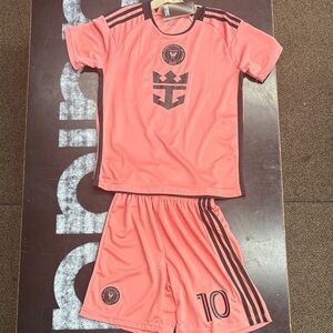 Inter Miami Soccer Kit Youth XL Messi Shorts and Jersey